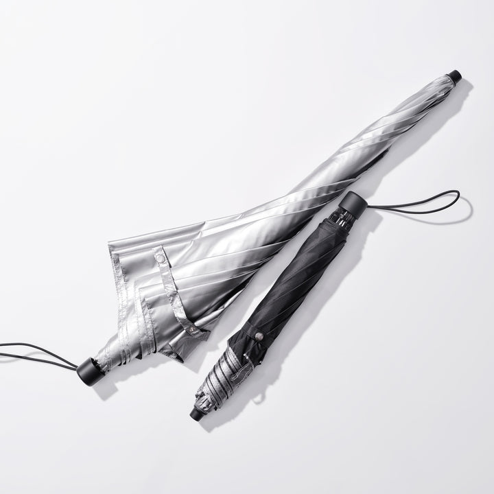 2WAY HEATBLOCK Aluminum Silver | 100%遮光・シルバー遮熱 日傘 晴雨兼用 2通りにたためる