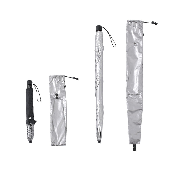 2WAY HEATBLOCK Aluminum Silver | 100%遮光・シルバー遮熱 日傘 晴雨兼用 2通りにたためる