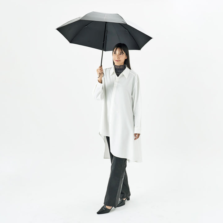 2WAY HEATBLOCK Aluminum Silver | 100%遮光・シルバー遮熱 日傘 晴雨兼用 2通りにたためる