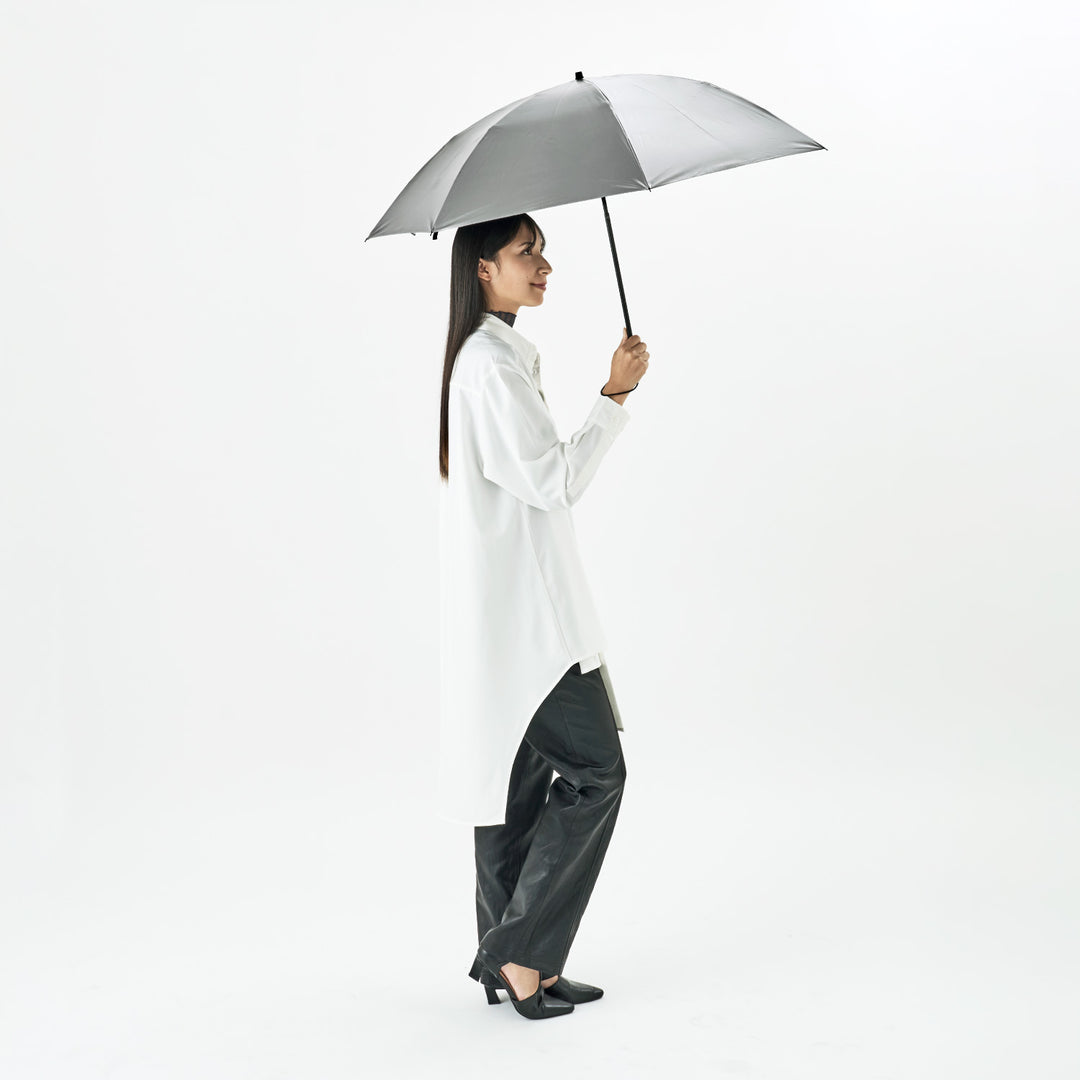 2WAY HEATBLOCK Aluminum Silver | 100%遮光・シルバー遮熱 日傘 晴雨兼用 2通りにたためる