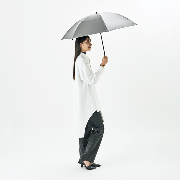 2WAY HEATBLOCK Aluminum Silver | 100%遮光・シルバー遮熱 日傘 晴雨兼用 2通りにたためる
