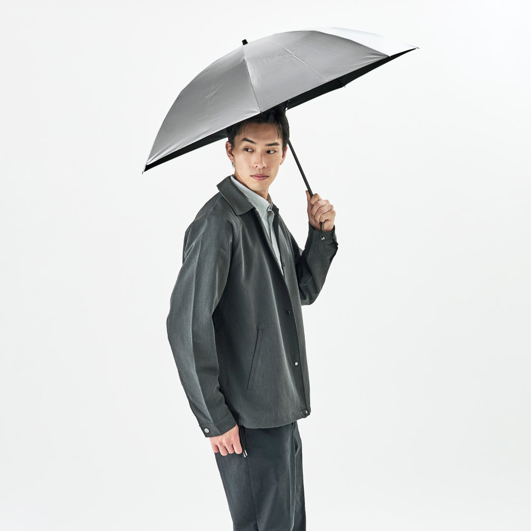 2WAY HEATBLOCK Aluminum Silver | 100%遮光・シルバー遮熱 日傘 晴雨兼用 2通りにたためる