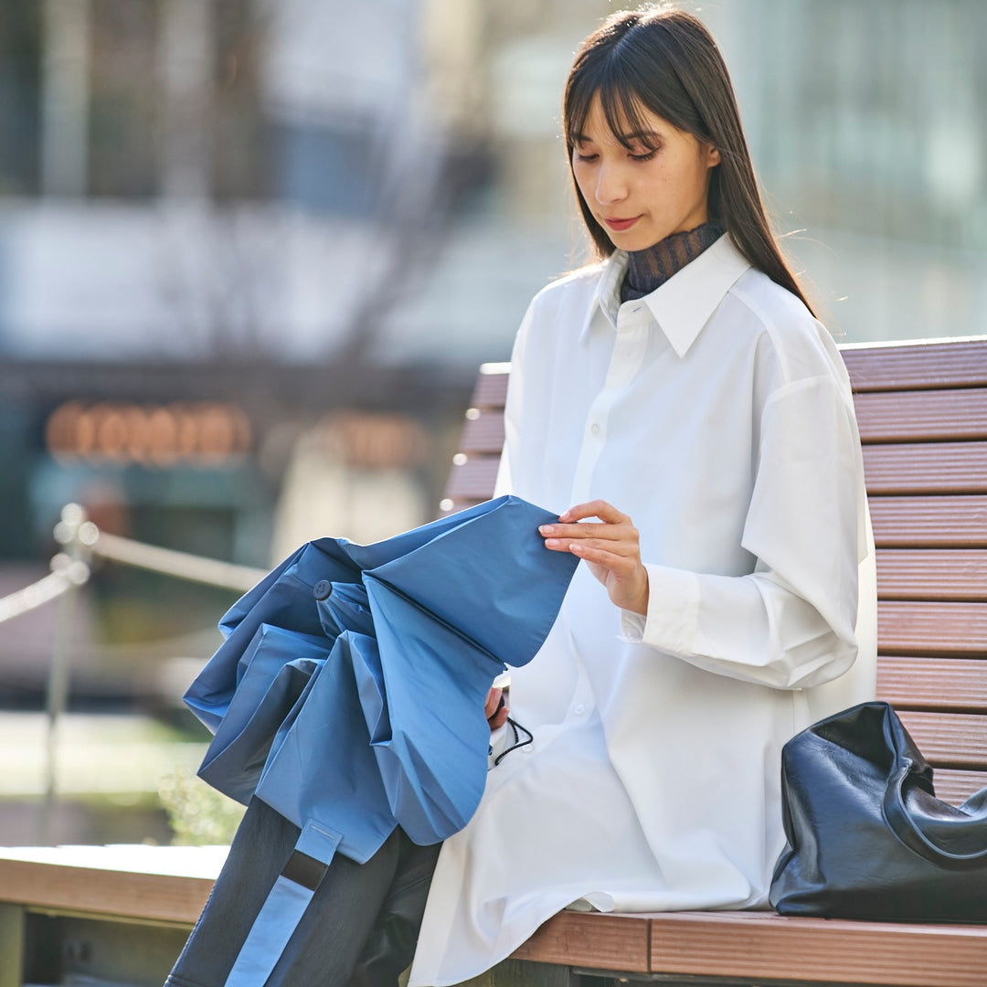 TOUGHNESS（タフネス）秒速プリーツ｜ 100%遮光・遮熱 たたみやすい折りたたみ傘 晴雨兼用