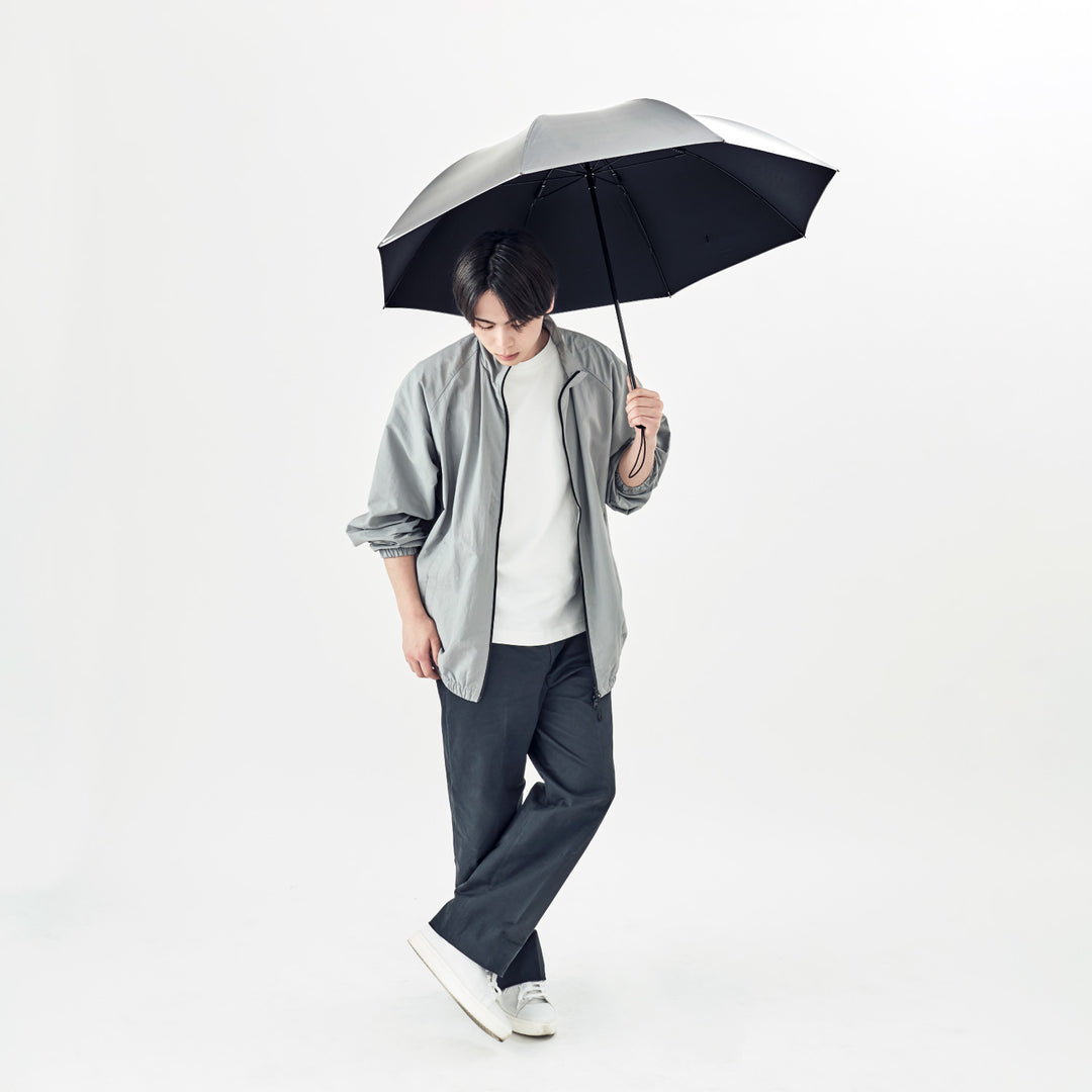 KALCT HEATBLOCK Aluminum Silver（カルクト）｜ 100%遮光・シルバー遮熱 軽量 日傘 晴雨兼用 長傘