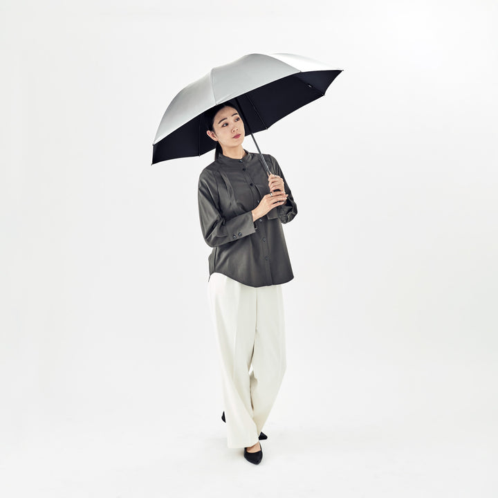KALCT HEATBLOCK Aluminum Silver（カルクト）｜ 100%遮光・シルバー遮熱 軽量 日傘 晴雨兼用 長傘