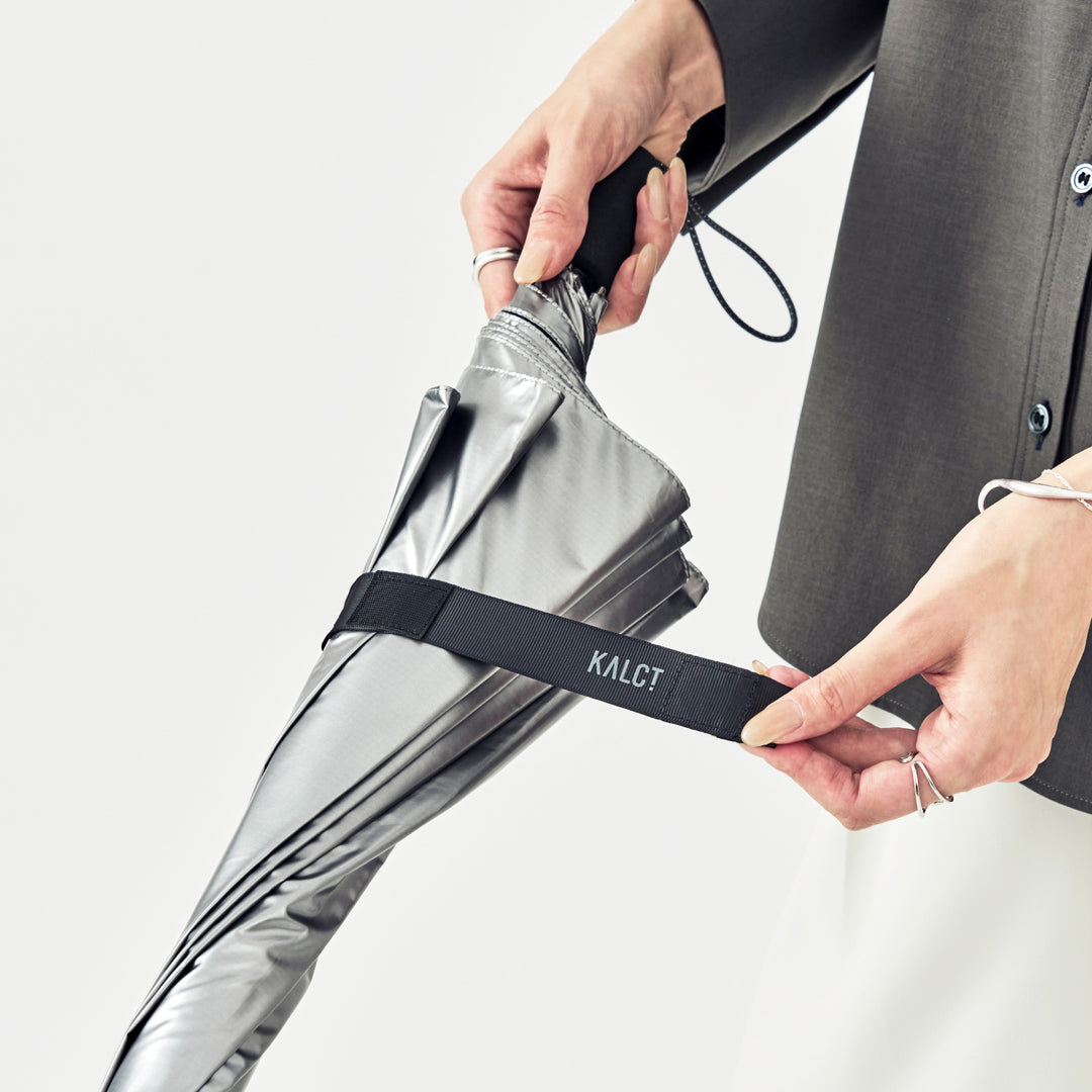 KALCT HEATBLOCK Aluminum Silver（カルクト）｜ 100%遮光・シルバー遮熱 軽量 日傘 晴雨兼用 長傘