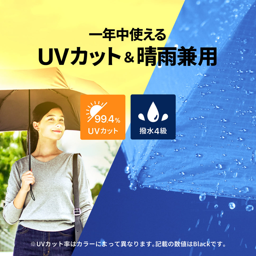 ALTERNA SLIM60 | Slim, Large, UV-Cut, Lightweight, Folding Umbrella for All Weather