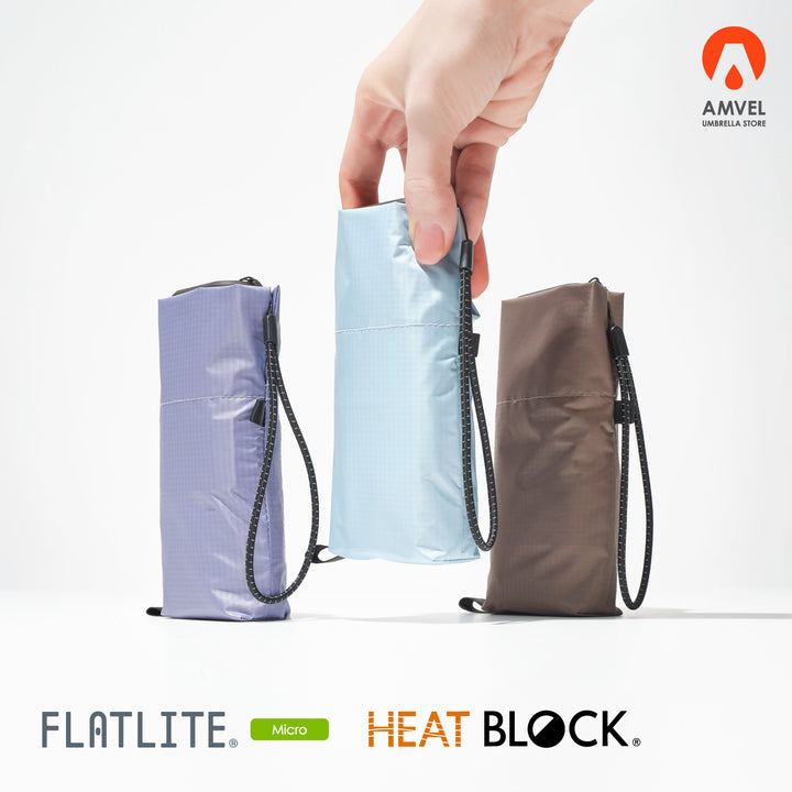 FLATLITE Micro HEATBLOCK | 100% Light and Heat Blocking, Compact, Folding Parasol for All Weather Use