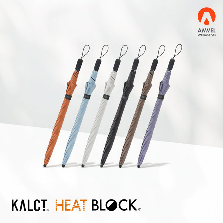 KALCT HEATBLOCK | 100% Light and Heat Blocking, Windproof, Rain or Shine, Long Parasol