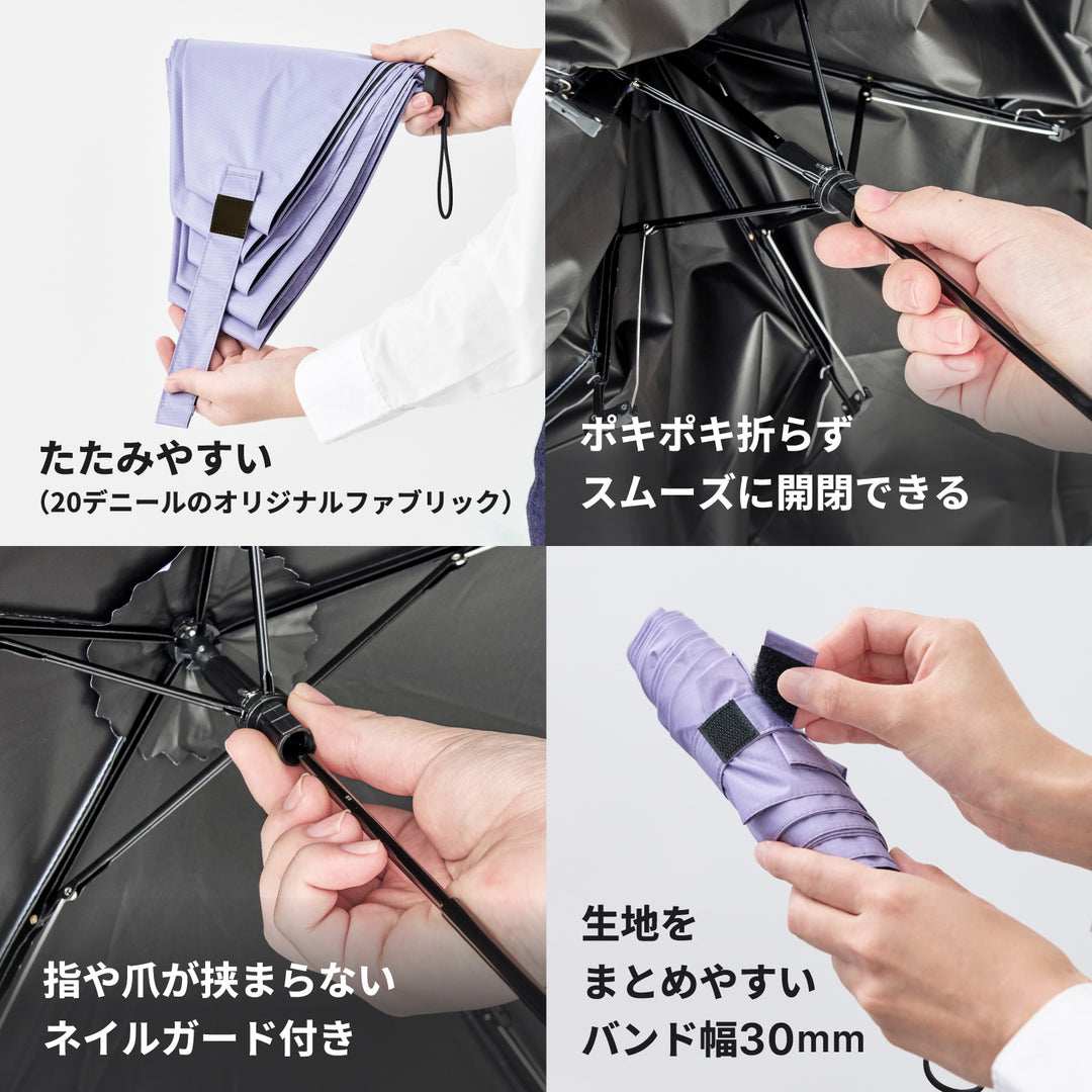 HEATBLOCK pentagon | 100%遮光・遮熱 軽量折りたたみ傘 晴雨兼用