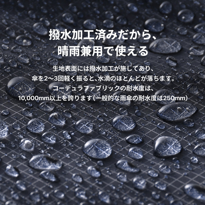 HEATBLOCK Lightweight folding｜ 100%遮光・遮熱 コーデュラファブリック使用 軽量 日傘 晴雨兼用 折りたたみ傘