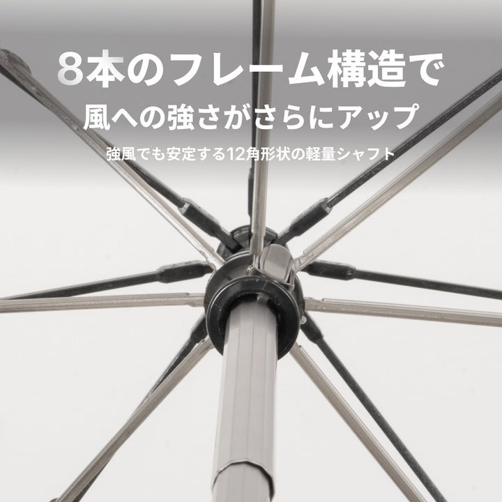 TOUGHNESS | 100%遮光・遮熱 108km/hの風に耐える最強の折りたたみ傘 大判8本骨