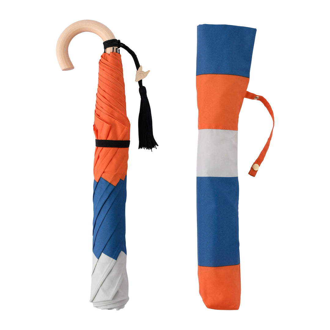 Saison Tourne | Slim, Lightweight Folding Umbrella with Wooden Handle