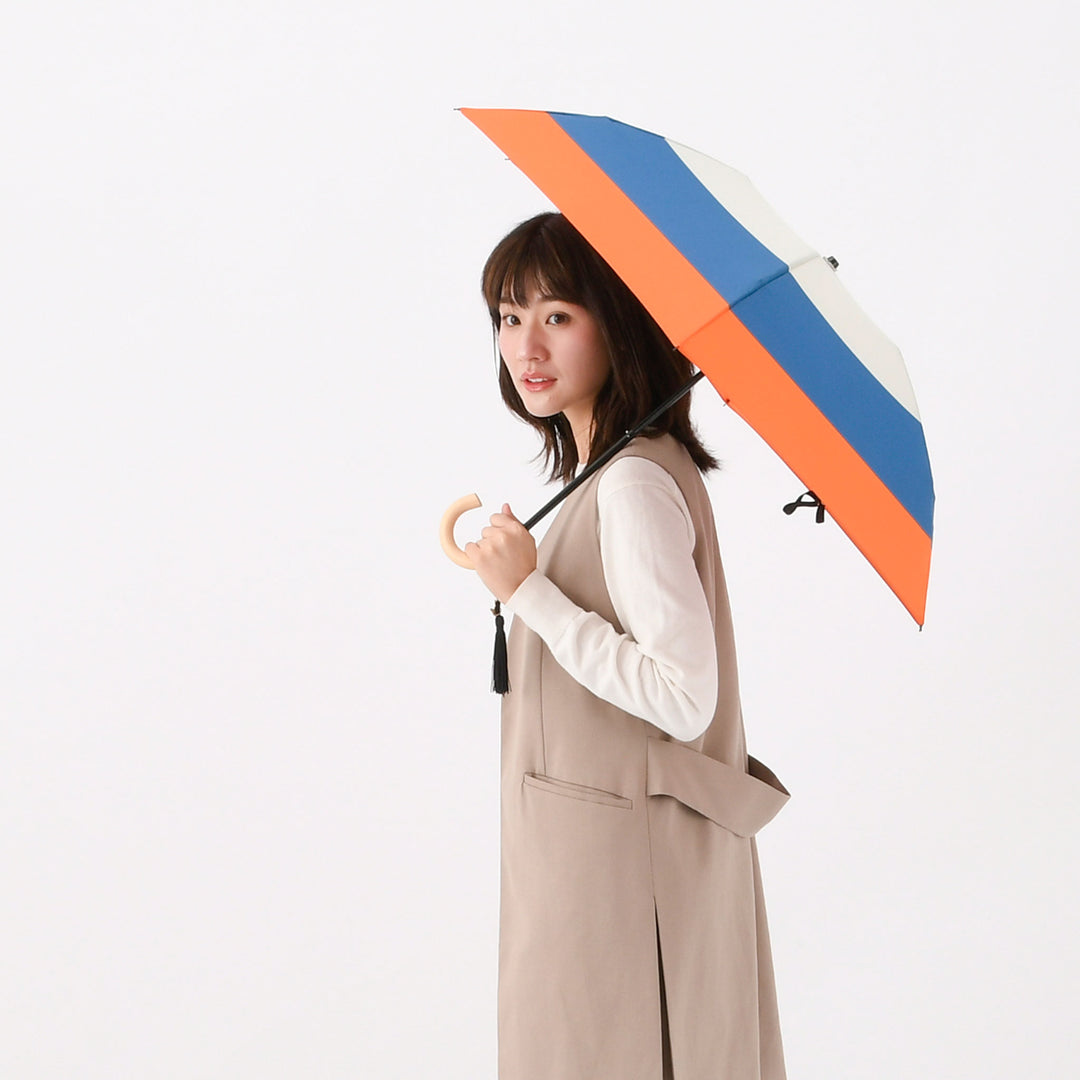 Saison Tourne | Slim, Lightweight Folding Umbrella with Wooden Handle