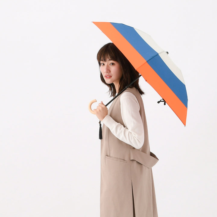 Saison Tourne | Slim, Lightweight Folding Umbrella with Wooden Handle