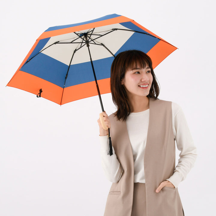 Saison Tourne | Slim, Lightweight Folding Umbrella with Wooden Handle